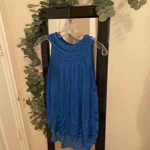 Anthropologie Pretty Blue High Neck Tank